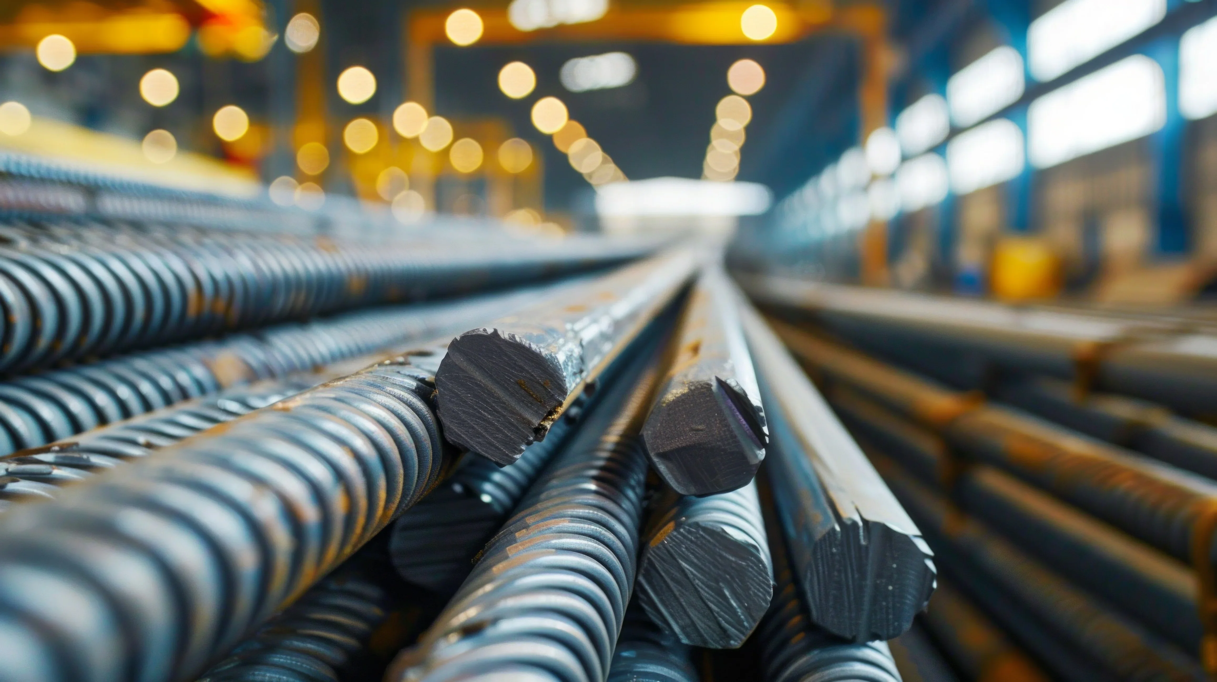 Steel rods warehouse