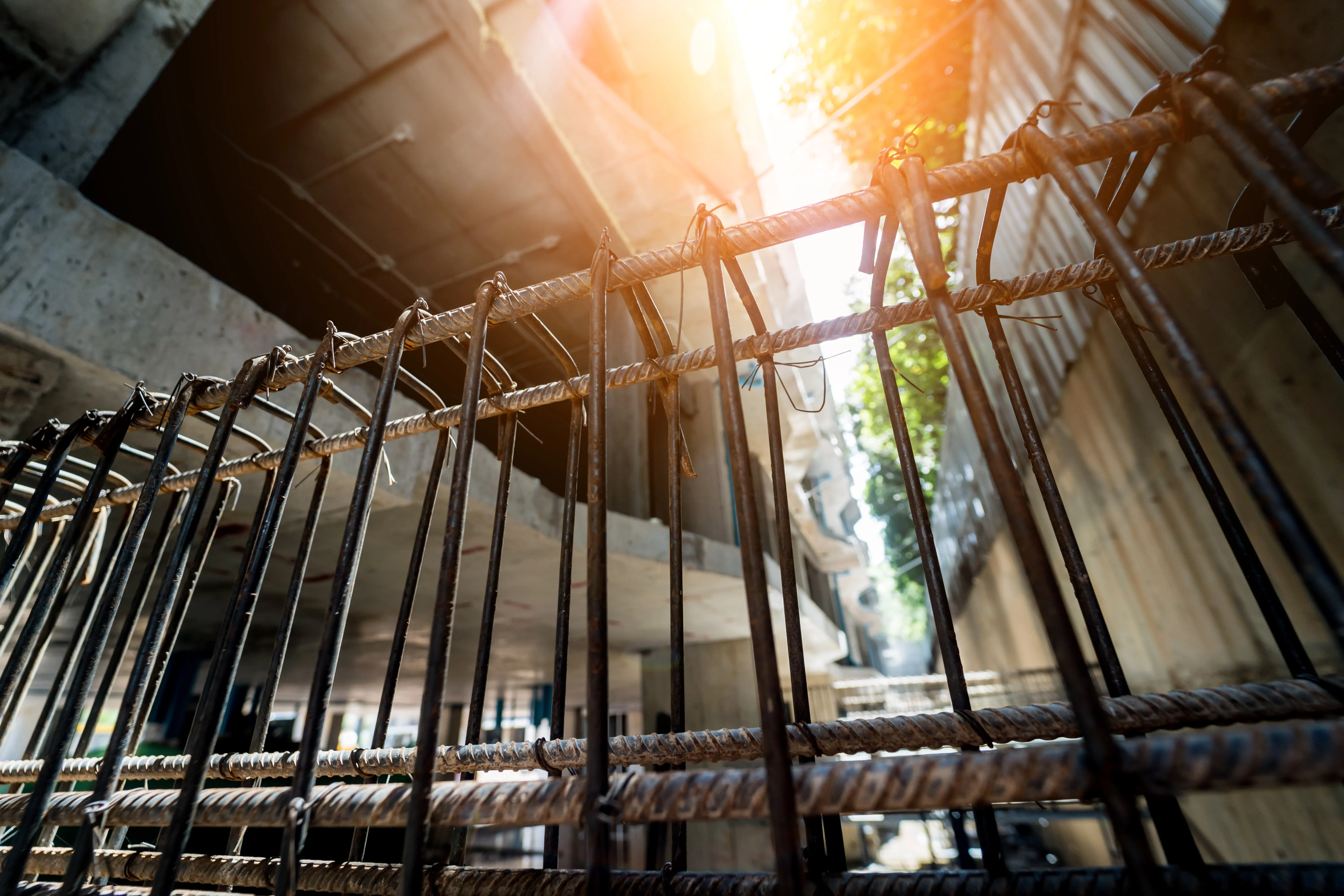 Rebar at construction site